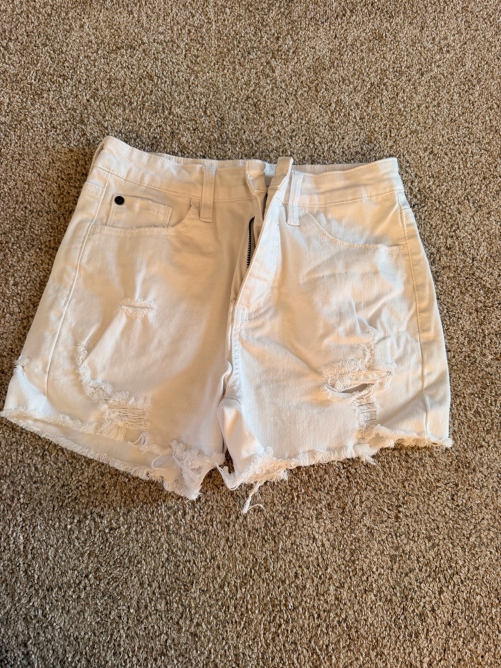 White Distressed Women's Denim Cutoff Shorts